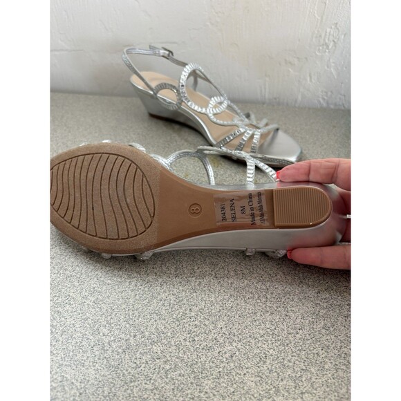 Marine Selena Women’s Size 8 Silver Rhinestone Wedge Heels New In Box Retail $49 - Picture 5 of 8
